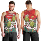 New Zealand Kakapo Christmas Men Tank Top Owl Parrot Santa Sliver Fern Manuka - Red - Aussie Hoodie