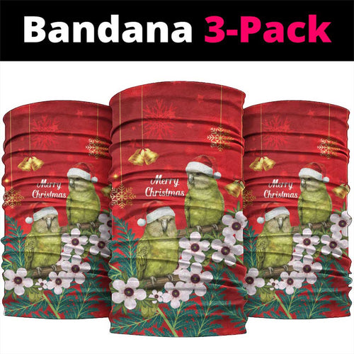 New Zealand Kakapo Christmas Neck Gaiter Owl Parrot Santa Sliver Fern Manuka - Red - Aussie Hoodie