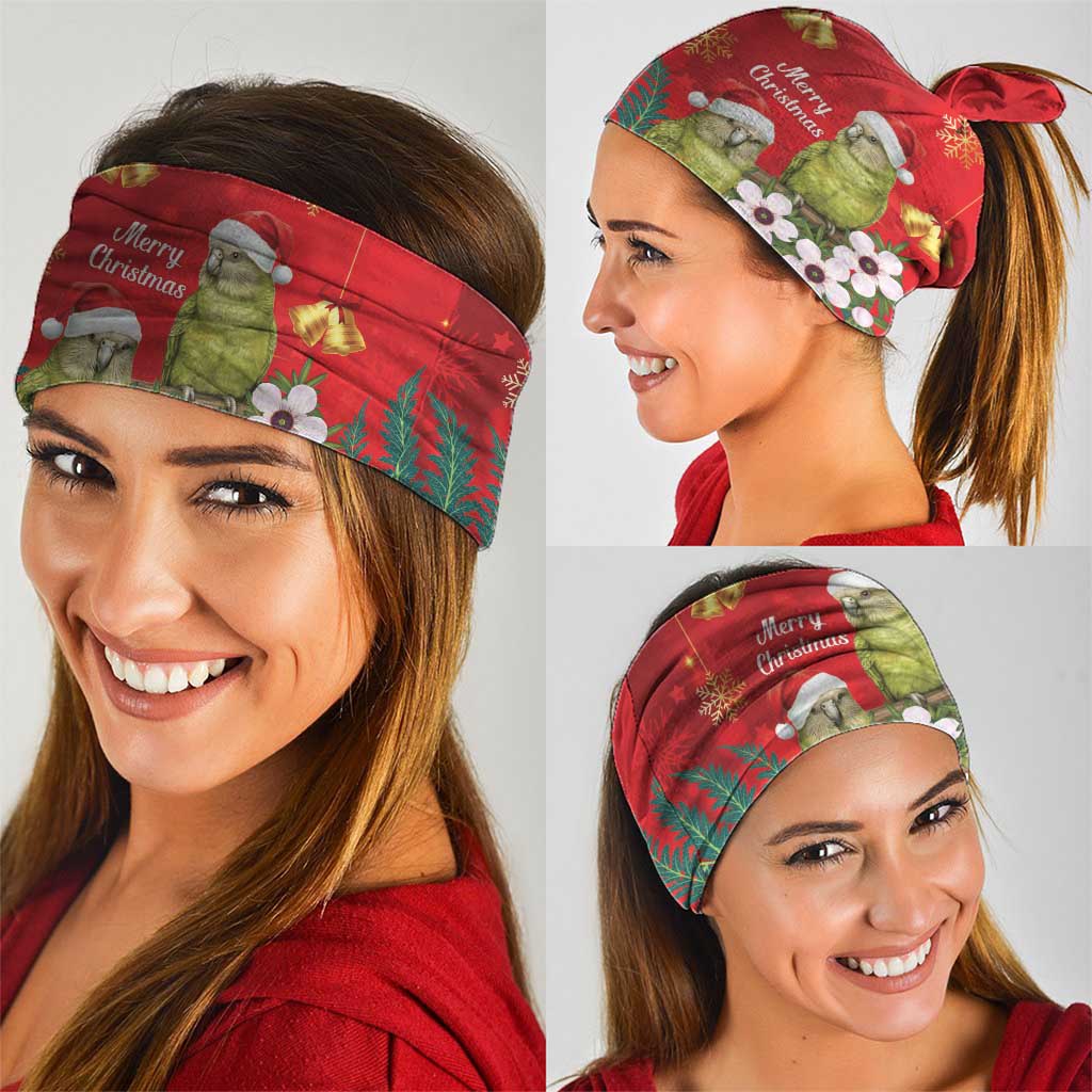 New Zealand Kakapo Christmas Neck Gaiter Owl Parrot Santa Sliver Fern Manuka - Red - Aussie Hoodie