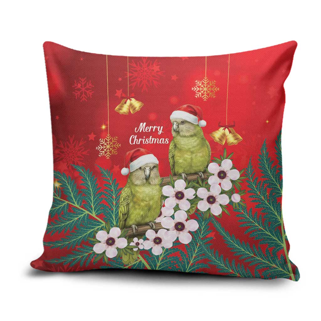 New Zealand Kakapo Christmas Pillow Cover Owl Parrot Santa Sliver Fern Manuka - Red - Aussie Hoodie