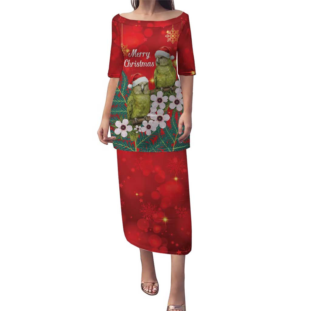 New Zealand Kakapo Christmas Puletasi Owl Parrot Santa Sliver Fern Manuka - Red - Aussie Hoodie