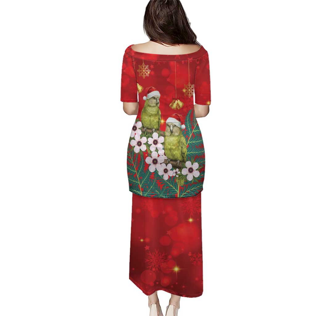 New Zealand Kakapo Christmas Puletasi Owl Parrot Santa Sliver Fern Manuka - Red - Aussie Hoodie