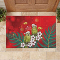 New Zealand Kakapo Christmas Rubber Doormat Owl Parrot Santa Sliver Fern Manuka - Red - Aussie Hoodie