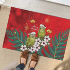 New Zealand Kakapo Christmas Rubber Doormat Owl Parrot Santa Sliver Fern Manuka - Red - Aussie Hoodie