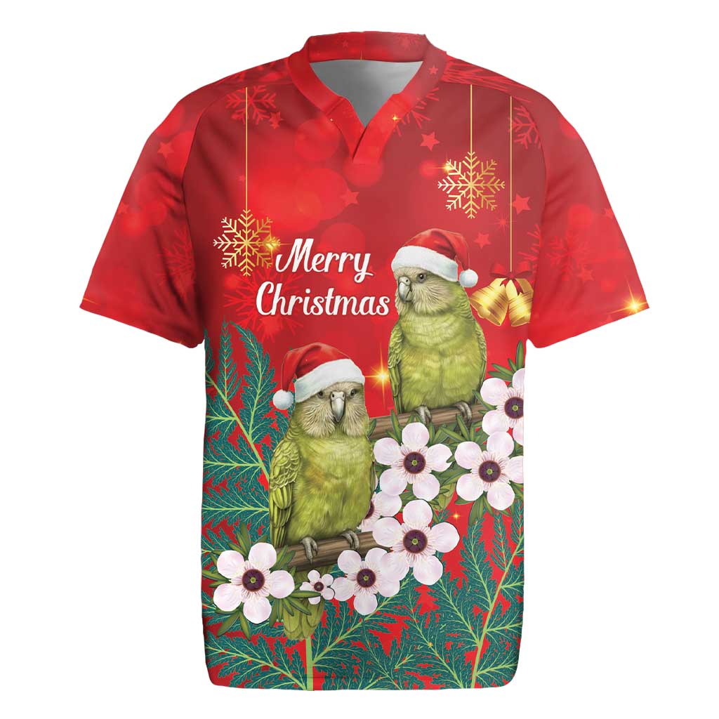 New Zealand Kakapo Christmas Rugby Jersey Owl Parrot Santa Sliver Fern Manuka - Red - Aussie Hoodie