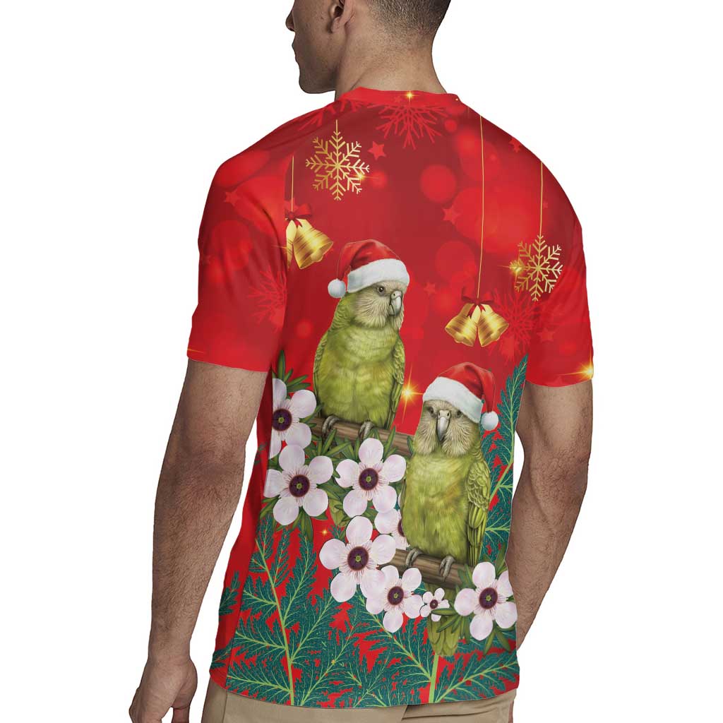 New Zealand Kakapo Christmas Rugby Jersey Owl Parrot Santa Sliver Fern Manuka - Red - Aussie Hoodie