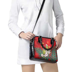 New Zealand Kakapo Christmas Shoulder Handbag Owl Parrot Santa Sliver Fern Manuka - Red - Aussie Hoodie