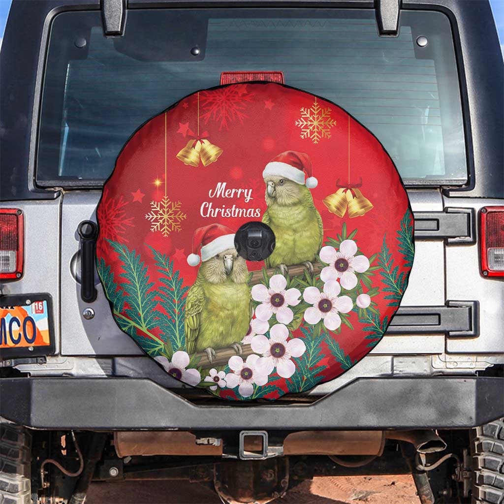 New Zealand Kakapo Christmas Spare Tire Cover Owl Parrot Santa Sliver Fern Manuka - Red - Aussie Hoodie