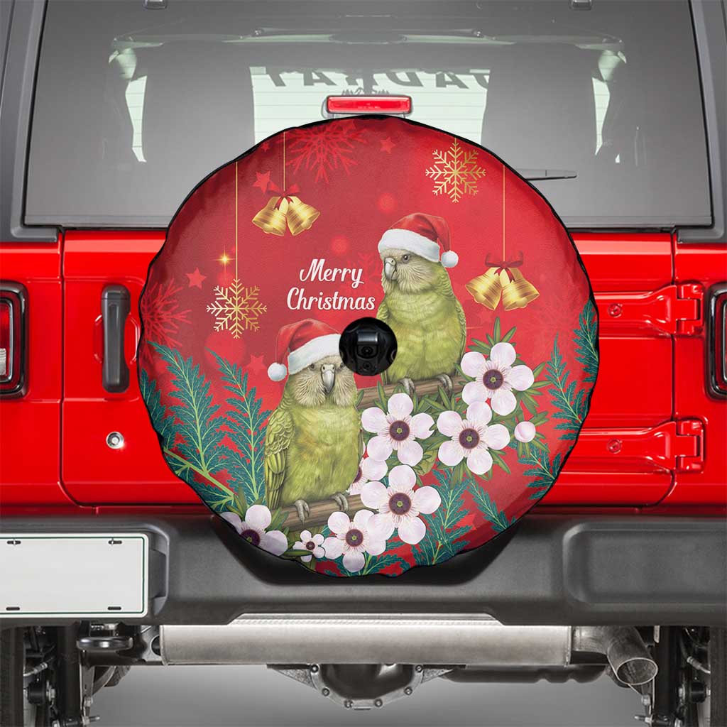 New Zealand Kakapo Christmas Spare Tire Cover Owl Parrot Santa Sliver Fern Manuka - Red - Aussie Hoodie