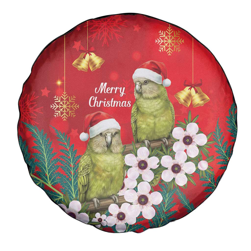 New Zealand Kakapo Christmas Spare Tire Cover Owl Parrot Santa Sliver Fern Manuka - Red - Aussie Hoodie