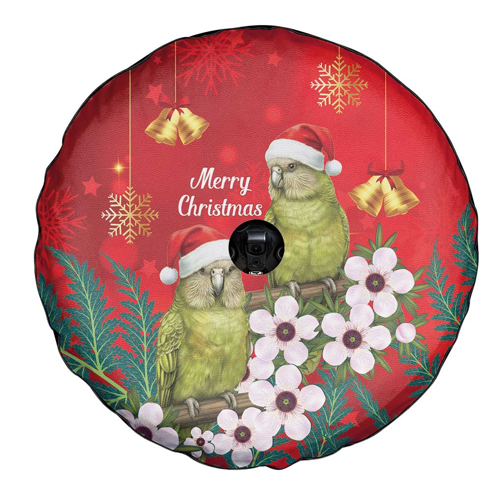 New Zealand Kakapo Christmas Spare Tire Cover Owl Parrot Santa Sliver Fern Manuka - Red - Aussie Hoodie
