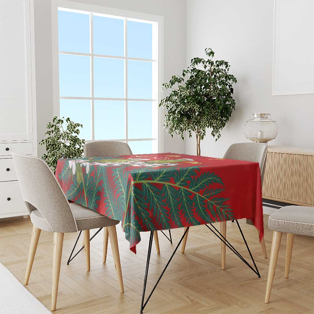 New Zealand Kakapo Christmas Tablecloth Owl Parrot Santa Sliver Fern Manuka - Red - Aussie Hoodie