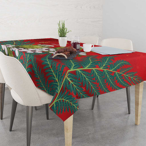 New Zealand Kakapo Christmas Tablecloth Owl Parrot Santa Sliver Fern Manuka - Red - Aussie Hoodie