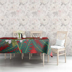 New Zealand Kakapo Christmas Tablecloth Owl Parrot Santa Sliver Fern Manuka - Red - Aussie Hoodie