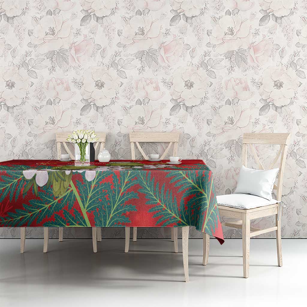 New Zealand Kakapo Christmas Tablecloth Owl Parrot Santa Sliver Fern Manuka - Red - Aussie Hoodie