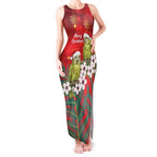 New Zealand Kakapo Christmas Tank Maxi Dress Owl Parrot Santa Sliver Fern Manuka - Red - Aussie Hoodie