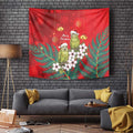 New Zealand Kakapo Christmas Tapestry Owl Parrot Santa Sliver Fern Manuka - Red - Aussie Hoodie
