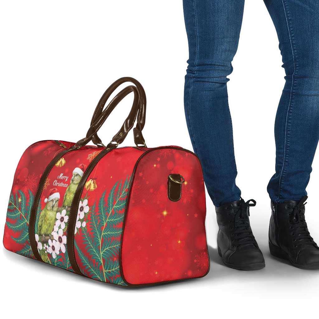 New Zealand Kakapo Christmas Travel Bag Owl Parrot Santa Sliver Fern Manuka - Red - Aussie Hoodie