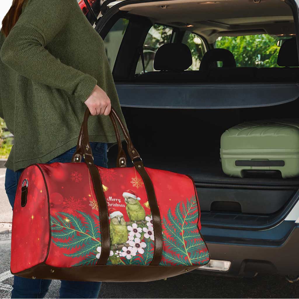 New Zealand Kakapo Christmas Travel Bag Owl Parrot Santa Sliver Fern Manuka - Red - Aussie Hoodie