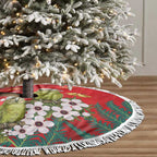 New Zealand Kakapo Christmas Tree Skirt Owl Parrot Santa Sliver Fern Manuka - Red - Aussie Hoodie