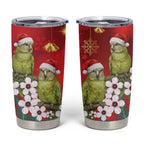 New Zealand Kakapo Christmas Tumbler Cup Owl Parrot Santa Sliver Fern Manuka - Red - Aussie Hoodie