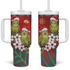 New Zealand Kakapo Christmas Tumbler With Handle Owl Parrot Santa Sliver Fern Manuka - Red - Aussie Hoodie
