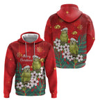 New Zealand Kakapo Christmas Zip Hoodie Owl Parrot Santa Sliver Fern Manuka - Red - Aussie Hoodie