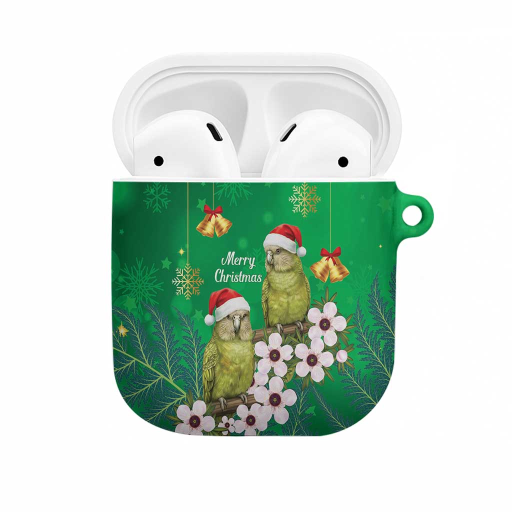 New Zealand Kakapo Christmas AirPods Case Owl Parrot Santa Sliver Fern Manuka - Green - Aussie Hoodie