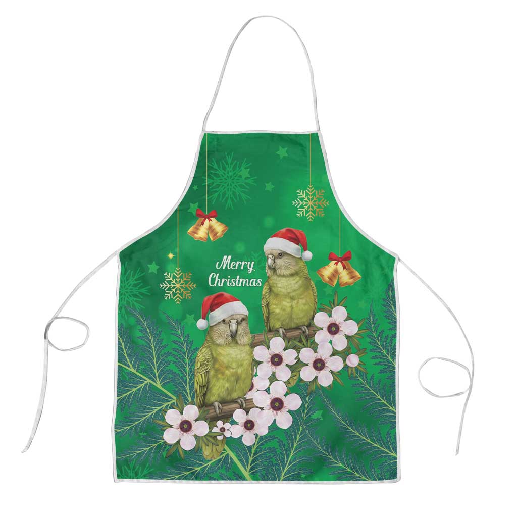 New Zealand Kakapo Christmas Apron Owl Parrot Santa Sliver Fern Manuka - Green - Aussie Hoodie