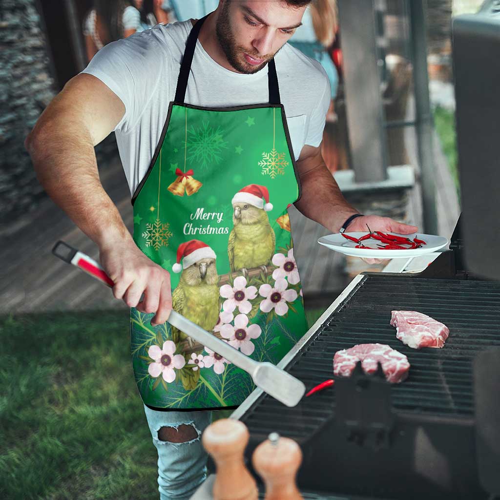 New Zealand Kakapo Christmas Apron Owl Parrot Santa Sliver Fern Manuka - Green - Aussie Hoodie