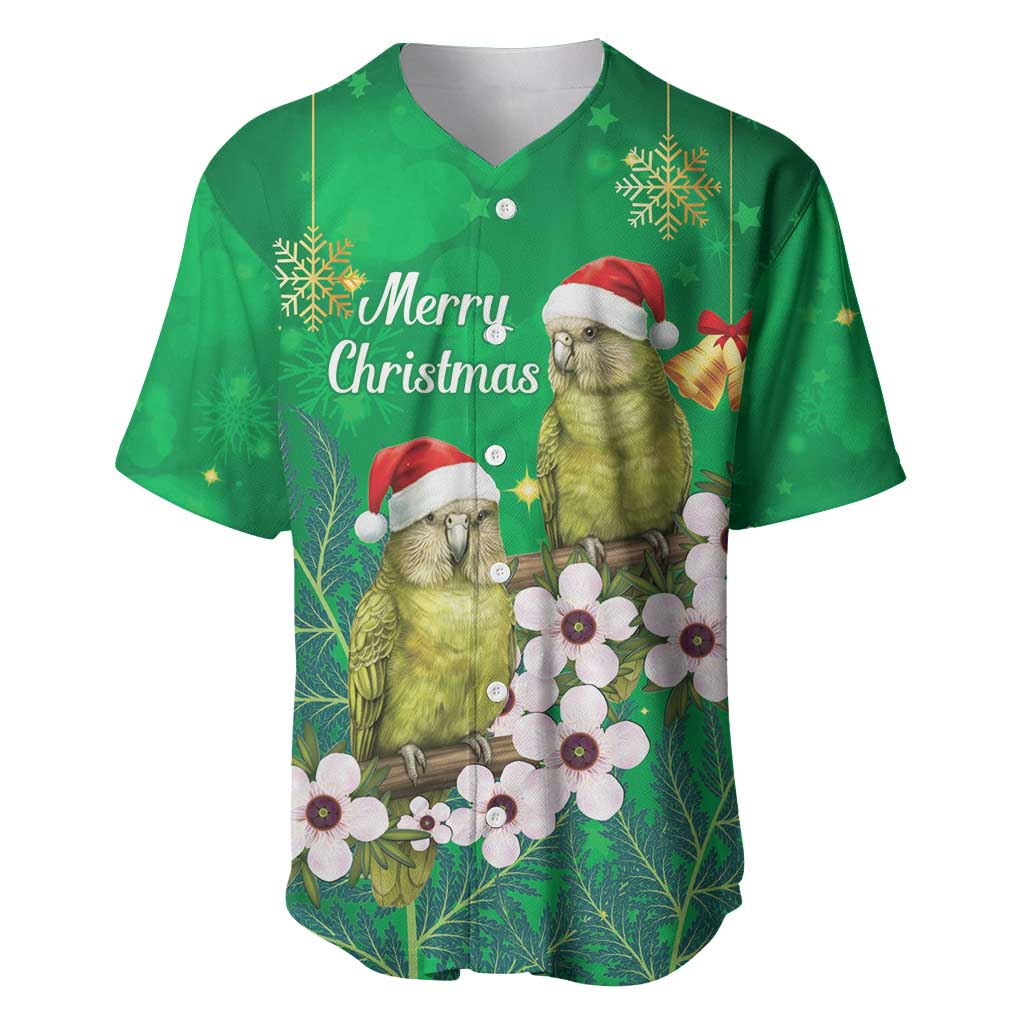 New Zealand Kakapo Christmas Baseball Jersey Owl Parrot Santa Sliver Fern Manuka - Green - Aussie Hoodie