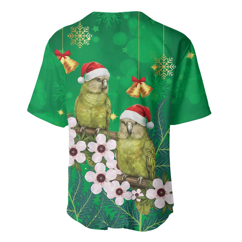 New Zealand Kakapo Christmas Baseball Jersey Owl Parrot Santa Sliver Fern Manuka - Green - Aussie Hoodie