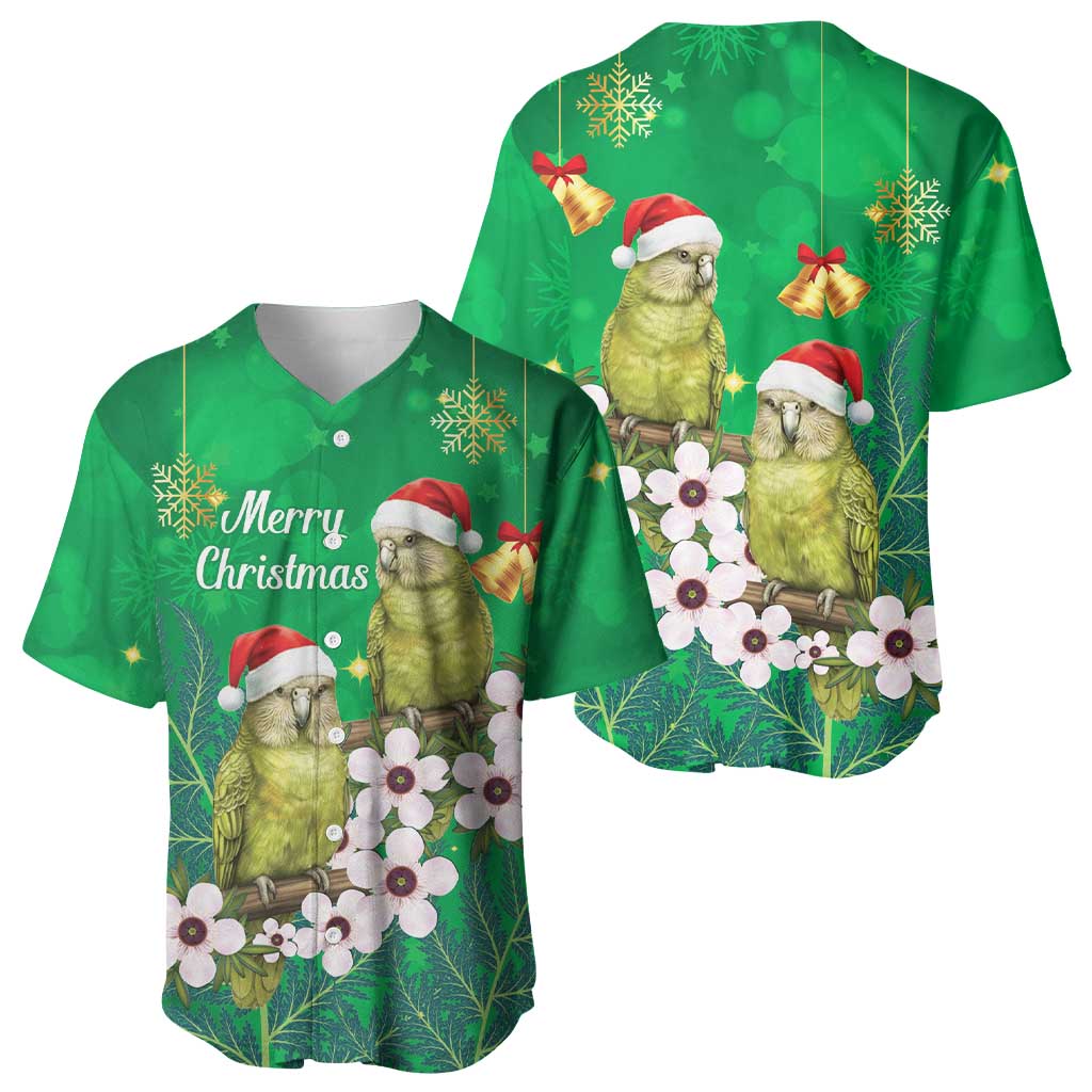 New Zealand Kakapo Christmas Baseball Jersey Owl Parrot Santa Sliver Fern Manuka - Green - Aussie Hoodie