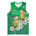 New Zealand Kakapo Christmas Basketball Jersey Owl Parrot Santa Sliver Fern Manuka - Green - Aussie Hoodie