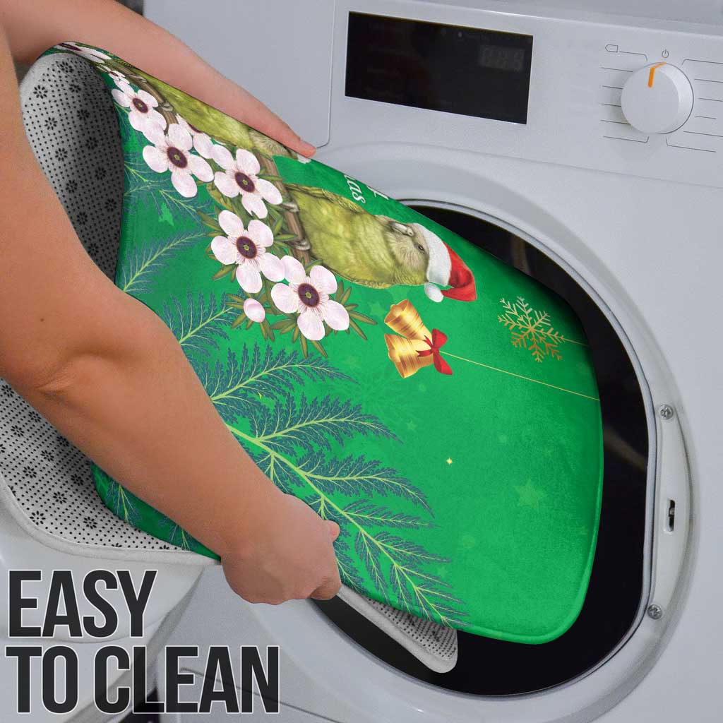 New Zealand Kakapo Christmas Bathroom Set Owl Parrot Santa Sliver Fern Manuka - Green - Aussie Hoodie