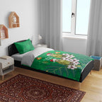 New Zealand Kakapo Christmas Bedding Set Owl Parrot Santa Sliver Fern Manuka - Green - Aussie Hoodie