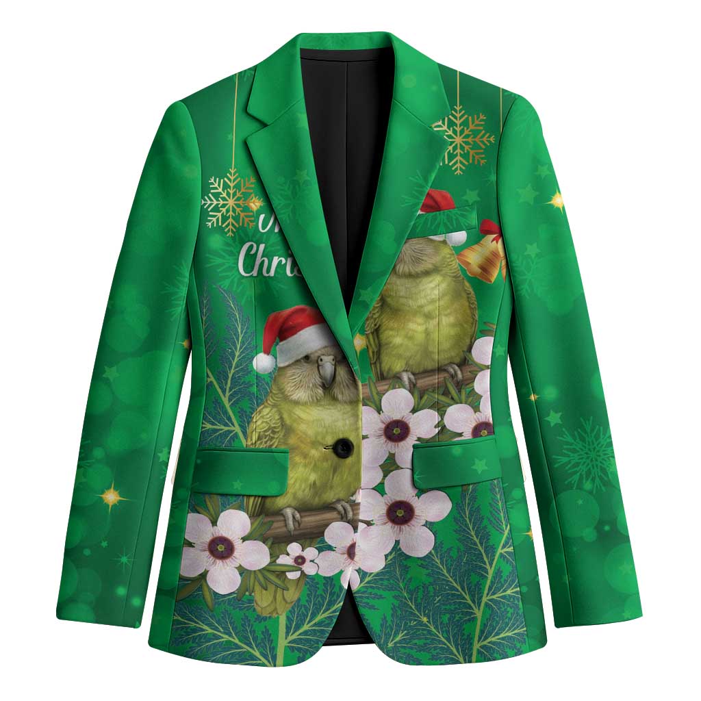 New Zealand Kakapo Christmas Blazer Owl Parrot Santa Sliver Fern Manuka - Green - Aussie Hoodie