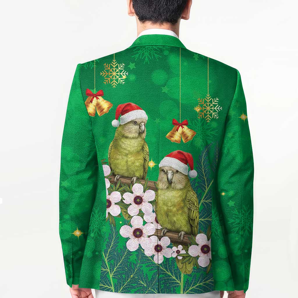 New Zealand Kakapo Christmas Blazer Owl Parrot Santa Sliver Fern Manuka - Green - Aussie Hoodie