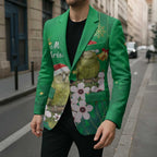 New Zealand Kakapo Christmas Blazer Owl Parrot Santa Sliver Fern Manuka - Green - Aussie Hoodie