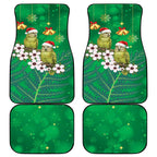 New Zealand Kakapo Christmas Car Mats Owl Parrot Santa Sliver Fern Manuka - Green - Aussie Hoodie