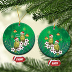 New Zealand Kakapo Christmas Ceramic Ornament Owl Parrot Santa Sliver Fern Manuka - Green - Aussie Hoodie