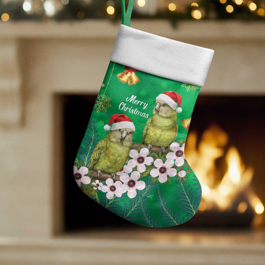 New Zealand Kakapo Christmas Stocking Owl Parrot Santa Sliver Fern Manuka - Green - Aussie Hoodie