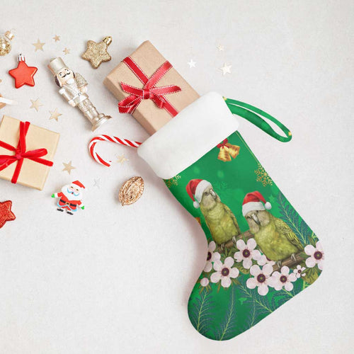 New Zealand Kakapo Christmas Stocking Owl Parrot Santa Sliver Fern Manuka - Green - Aussie Hoodie