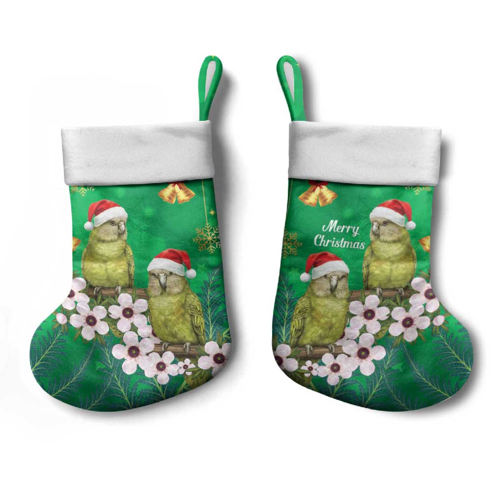 New Zealand Kakapo Christmas Stocking Owl Parrot Santa Sliver Fern Manuka - Green - Aussie Hoodie