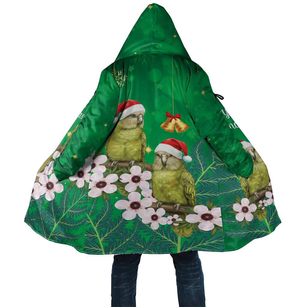New Zealand Kakapo Christmas Cloak Owl Parrot Santa Sliver Fern Manuka - Green - Aussie Hoodie