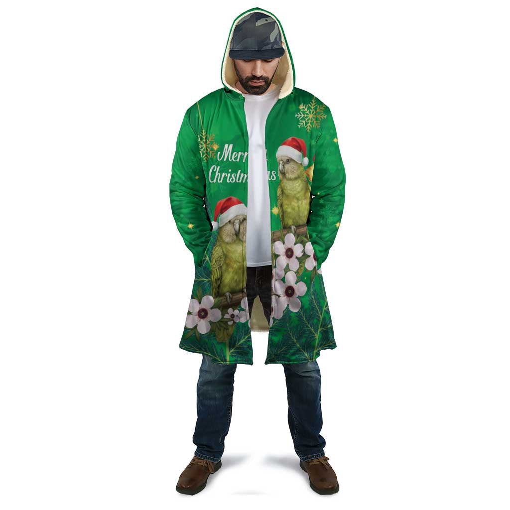 New Zealand Kakapo Christmas Cloak Owl Parrot Santa Sliver Fern Manuka - Green - Aussie Hoodie