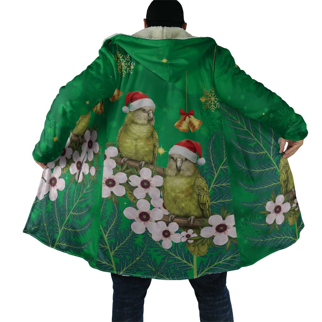 New Zealand Kakapo Christmas Cloak Owl Parrot Santa Sliver Fern Manuka - Green - Aussie Hoodie