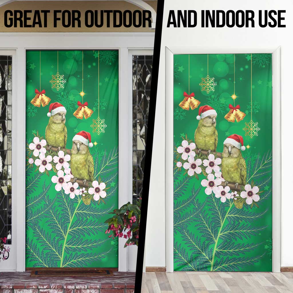 New Zealand Kakapo Christmas Door Cover Owl Parrot Santa Sliver Fern Manuka - Green - Aussie Hoodie