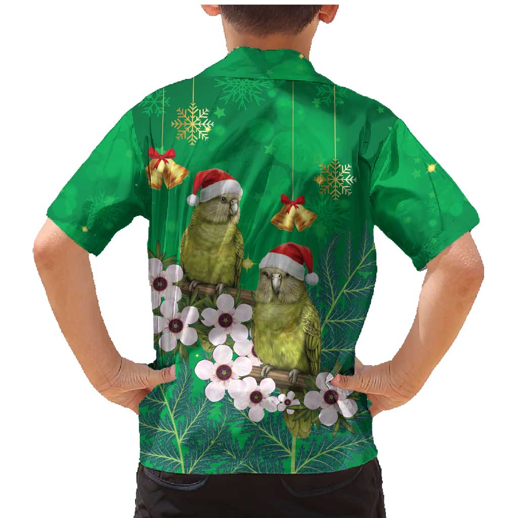 New Zealand Kakapo Christmas Family Matching Mermaid Dress and Hawaiian Shirt Owl Parrot Santa Sliver Fern Manuka - Green - Aussie Hoodie