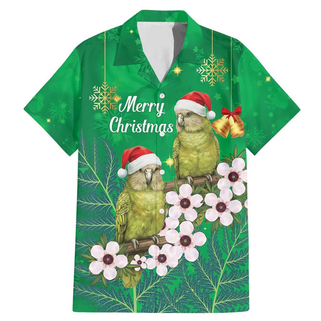 New Zealand Kakapo Christmas Family Matching Mermaid Dress and Hawaiian Shirt Owl Parrot Santa Sliver Fern Manuka - Green - Aussie Hoodie